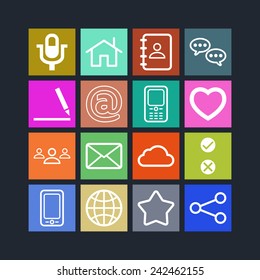 Set of simple social icons