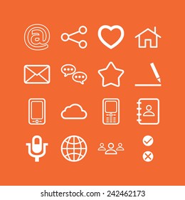 Set of simple social icons