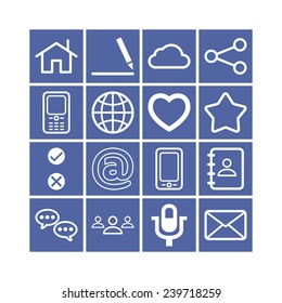 Set of simple social icons for web and applications
