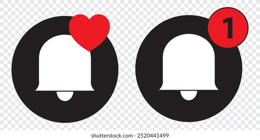 Set Of Simple Social media notification icon set. Flat icons notification, like, share, follow, view and chat symbol. EPS 10.