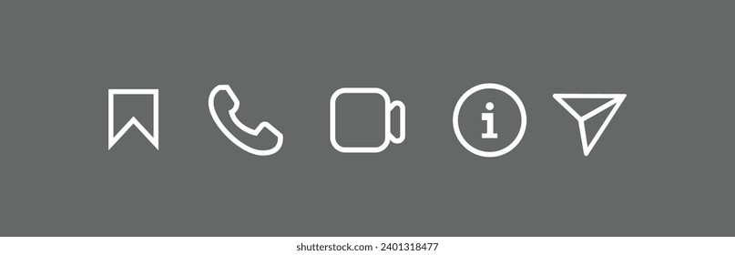 Set of simple social network icons. Vector illustration.	