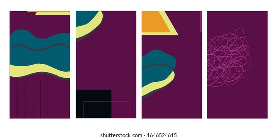 Plantillas abstractas con formas para la página de aplicaciones móviles en un estilo sencillo y moderno. Textura creativa minimalista. Ilustración del vector