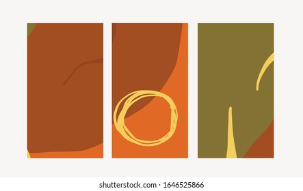 Set of simple social print for media frame. Creative minimal templates for story with abstract pastel colorful shapes, scribble. Creative banner for story. 
