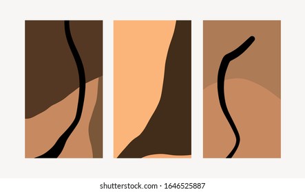 Set of simple social print for media frame. Creative minimal templates for story with abstract pastel colorful shapes, scribble. Creative banner for story. 
