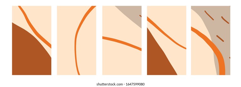 Plantillas creativas con trazos abstractos de pincel, formas de mano libre. Diseño moderno para folletos, afiches, impresos para ropa, tarjetas, contenidos en medios sociales, decoración tipográfica de tela
