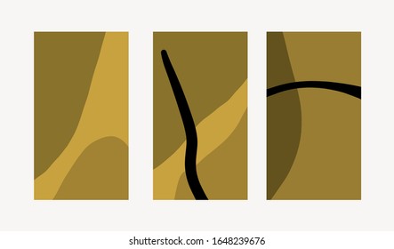 Set of simple social print for media frame. Creative minimal templates for story with abstract pastel colorful shapes, scribble. Creative banner for story. 
