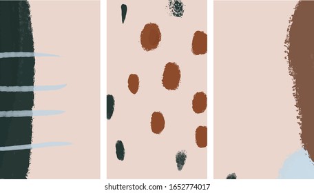 Set of simple social print for media frame. Creative minimal templates for story with abstract contemporary colorful shapes, scribble. Creative banners for story. Design promotion. Scandinavian art