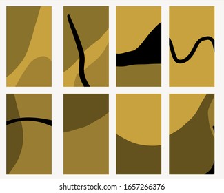 Set of simple social print for media frame. Creative minimal templates for story with abstract contemporary colorful shapes, scribble. Creative banner for story. 
