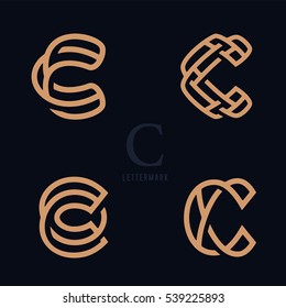 Set of Simple and Solid Lettermarks for Letter C. Professional Quality Graphic Mark for your Business. Typographic Design. Letter C Logo. Ornate logo-marks for company identity 