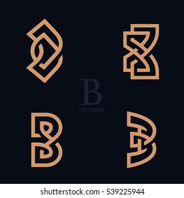 Juego de letras simples y sólidas para la letra B. Marca gráfica de calidad profesional para su empresa. Diseño tipográfico. Logotipo de letra B