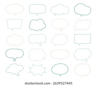 A set of simple speech bubble vector materials. Perfect for comics, presentation materials, SNS posts, scrapbooks, design production, etc.