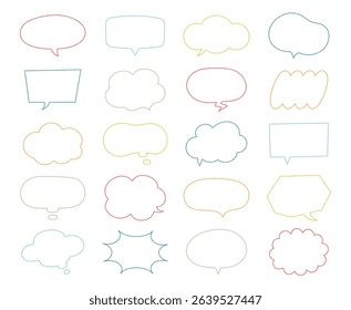 A set of simple speech bubble vector materials. Perfect for comics, presentation materials, SNS posts, scrapbooks, design production, etc.
