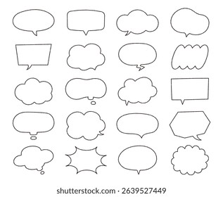 A set of simple speech bubble vector materials. Perfect for comics, presentation materials, SNS posts, scrapbooks, design production, etc.