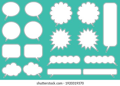 A set of simple speech bubbles with white rim