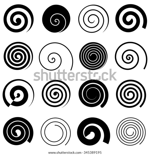 Simple Spiral Elements Isolated Vector Graphic Stock Vector (Royalty