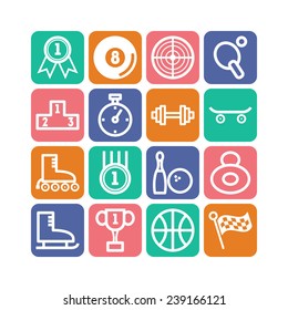 Set of simple sports icons