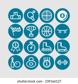 Set of simple sports icons