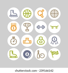 Set of simple sports icons