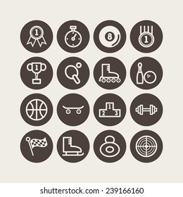 Set of simple sports icons