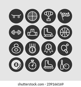 Set of simple sports icons