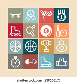 Set of simple sports icons