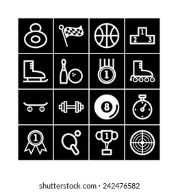 Set of simple sports icons