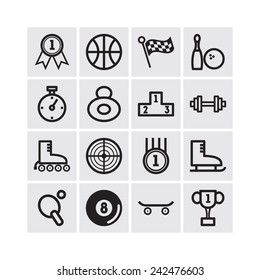 Set of simple sports icons