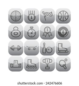 Set of simple sports icons