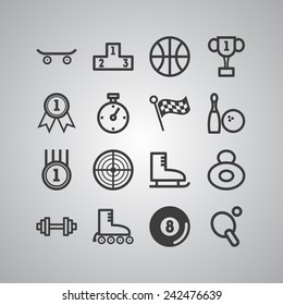 Set Of Simple Sports Icons