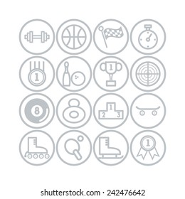 Set of simple sports icons