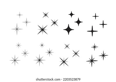 set of simple stars sparkle icon vector illustration