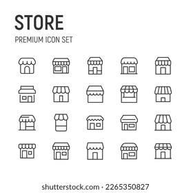 Conjunto de iconos simples de la línea de almacenamiento. Objeto de trazo de contorno. Envase de signos lineales. Perfecto para aplicaciones web y móviles.