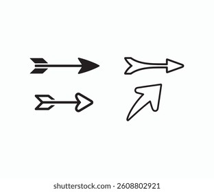 Set of simple, stylized arrow icons for design or web use.