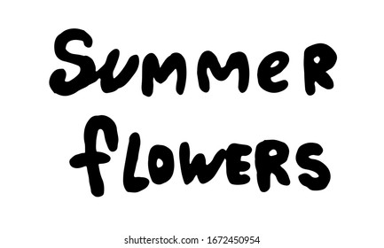 set of simple summer flowers drawings. abstract flower illustration. hand drawn vector art.