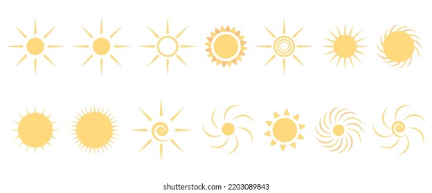 Un conjunto de simples iconos solares. Bien por cualquier proyecto.	