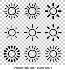 set simple sun vintage line design icon vector