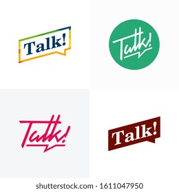 Set of Simple talk logo letter, Talk vector logotype