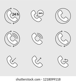
Set of simple telephone icons