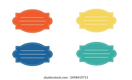 set of simple text box designs with various colors, simple text box banners