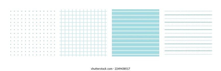 Conjunto de hojas de textura simples para notas, objetivos, diarios, planificadores, dibujos. Ilustración vectorial en estilo plano