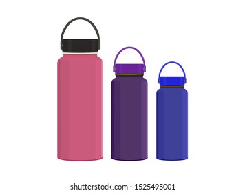 Set of simple three bottle color