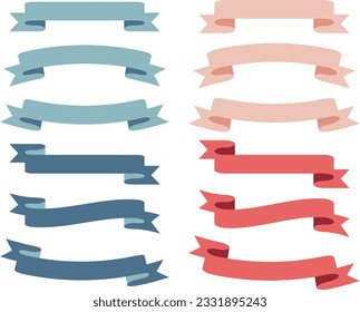 A set of simple title ribbons in pastel colors. (light blue, pink, blue and red)
Light colored ribbon frame for writing letters. svg