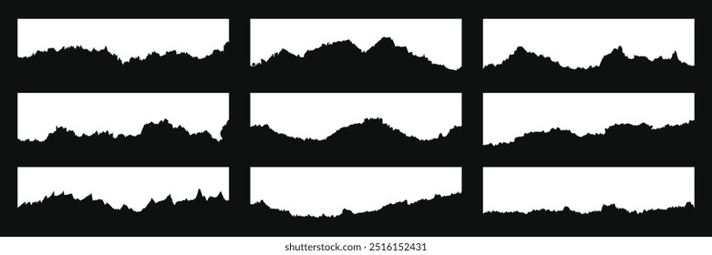 Set of simple Torn paper vector collection. Tron page edges. Vector Illustration.