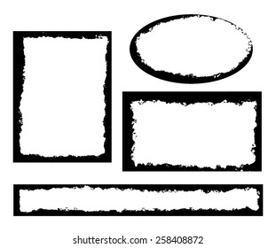 Set of simple traced frames isolated on white background. EPS8.