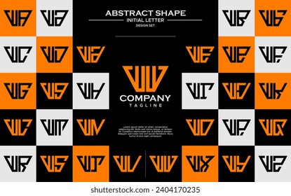 Set of simple trapezoid shape letter W WW logo design