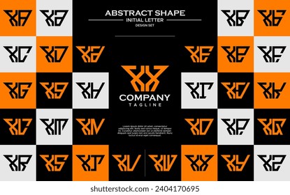 Set of simple trapezoid shape letter X XX logo design