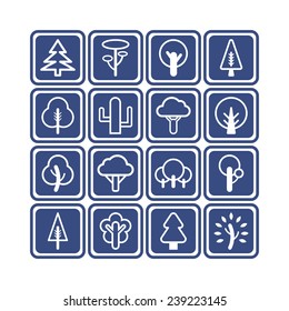 Set of simple tree icons