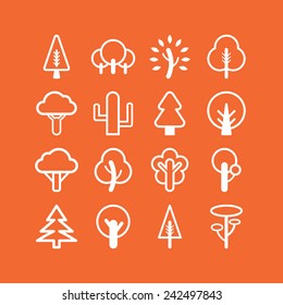 Set of simple tree icons