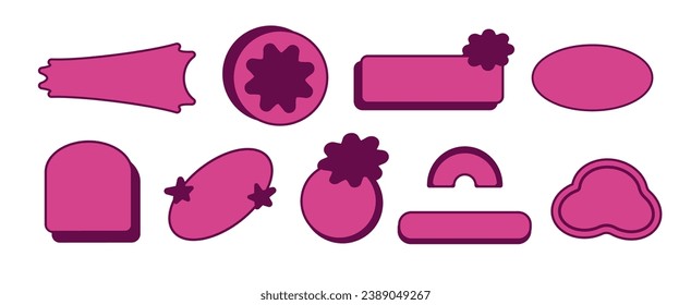 set of simple, trendy banner designs for mega sales. tag templates with special offers for purchase, dots, elements, circles. elements isolated on white background. for print. barbie style