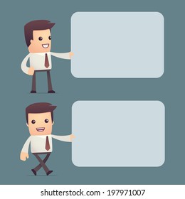 set of simple universal characters in different poses. manager.